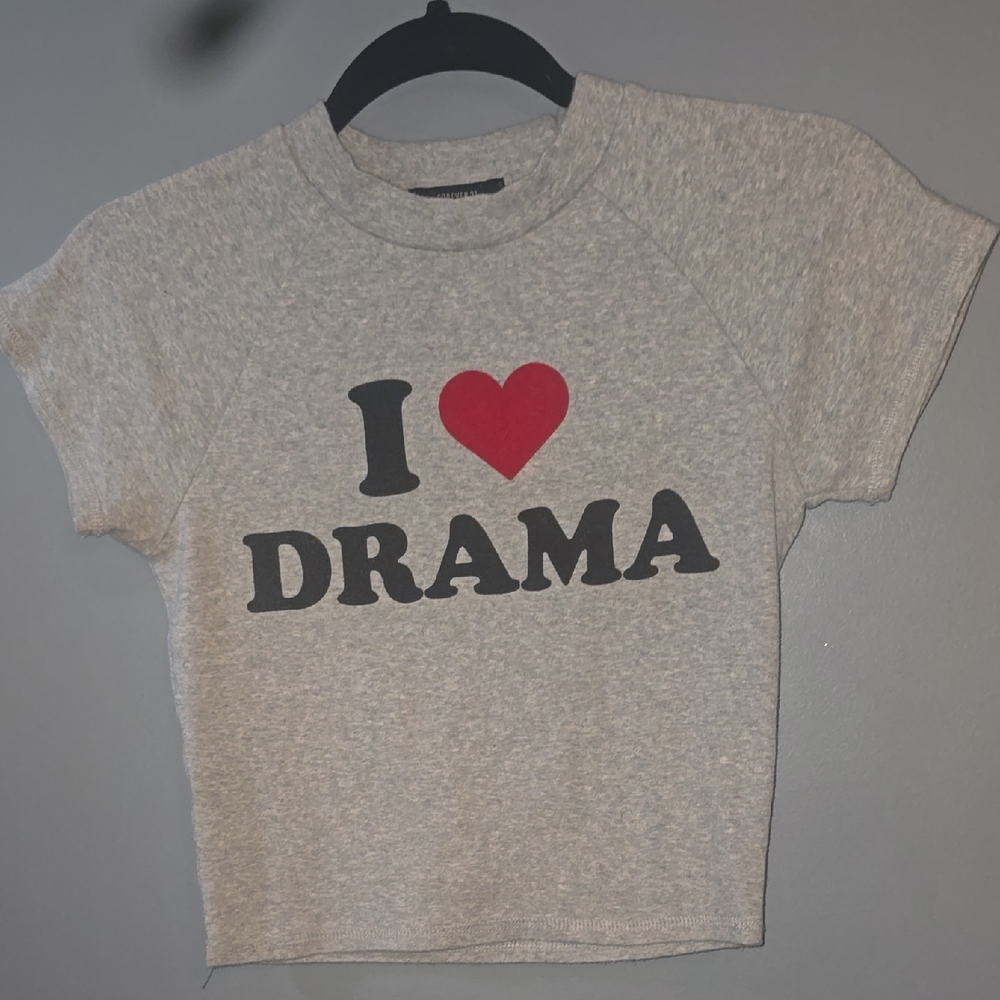 Forever 21 Heather Gray Tee with Red Design
